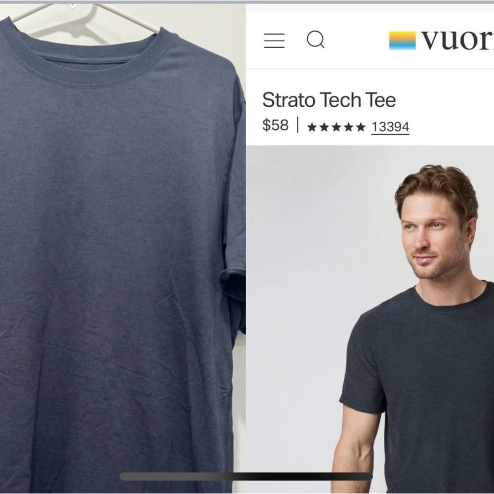 Vuori Men's Strato Tech Tee - Dark Gray